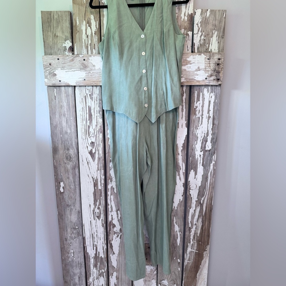 BYER TOO Vintage One Piece Suit Size 7 Green - Picture 4 of 7